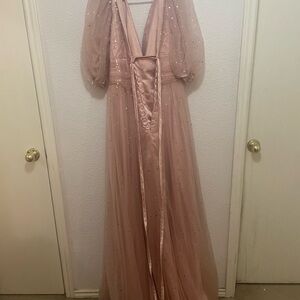 Elegant Women's Dress - Blush Pink